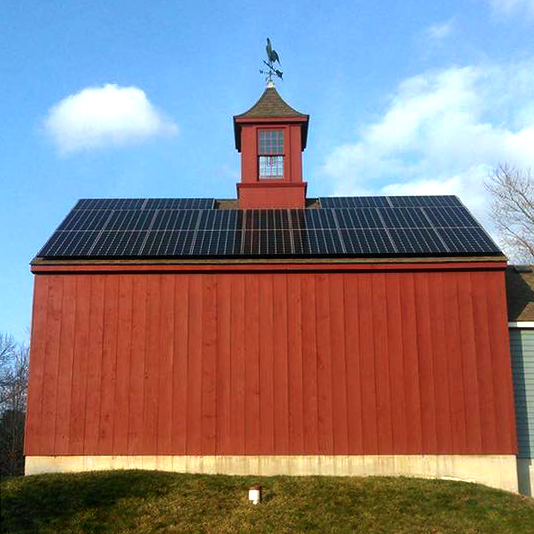 A Picture Of A Barntop Solar Panel Installation In Bellingham, MA - Mass Renewables Inc. 