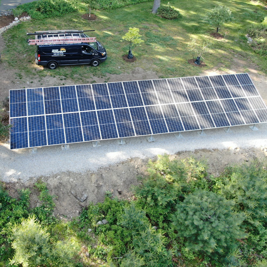 A Picture of Ground Mount Solar Panel Installation In Sothboro, MA - Mass Renewables Inc. 